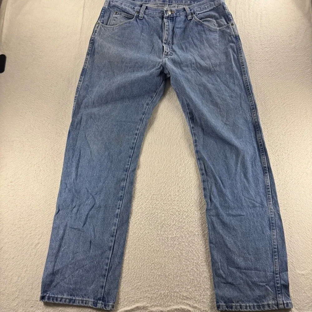 Wrangler Regular Fit Jeans Mens 36x32 Blue 96501DS Cotton Denim Straight Leg